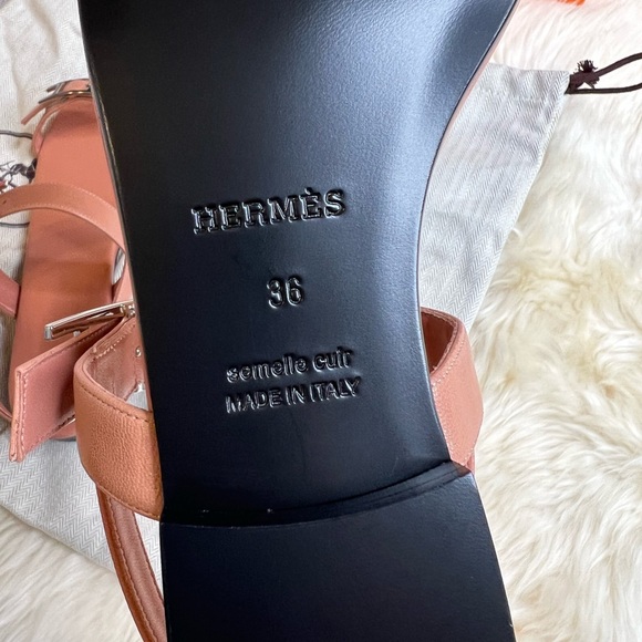 NEW Hermes Cristal Sandals In Rose Aube Size 36 6 Sold Out - Picture 11 of 11